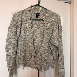 Daytrip Buckle Cozy Open-Front Beige Knit Women's Sweater Cardigan